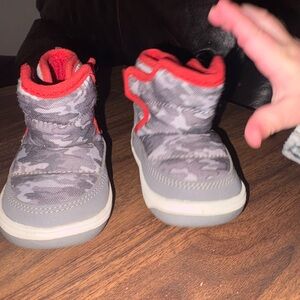 Stride Rite Gray and Red Kids Boots